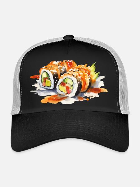 Sushi - Casquette trucker  - noir/gris pierre - Devant