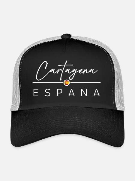 Espagne - Carthagène - Espagne - España - Casquette trucker  - noir/gris pierre - Devant