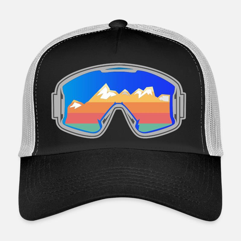 Skibrille Skifahrer Vintage Design hell Trucker Cap