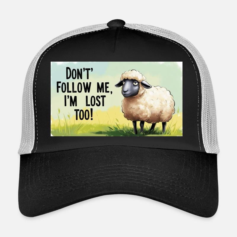 Moutons « Ne me suis pas – moi aussi je suis perdu ! » Casquette trucker 