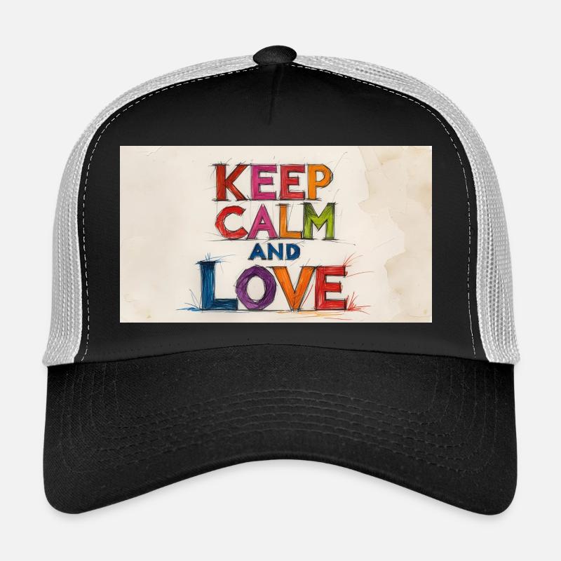 Rétro Coloré Keep Calm and Love Casquette trucker 