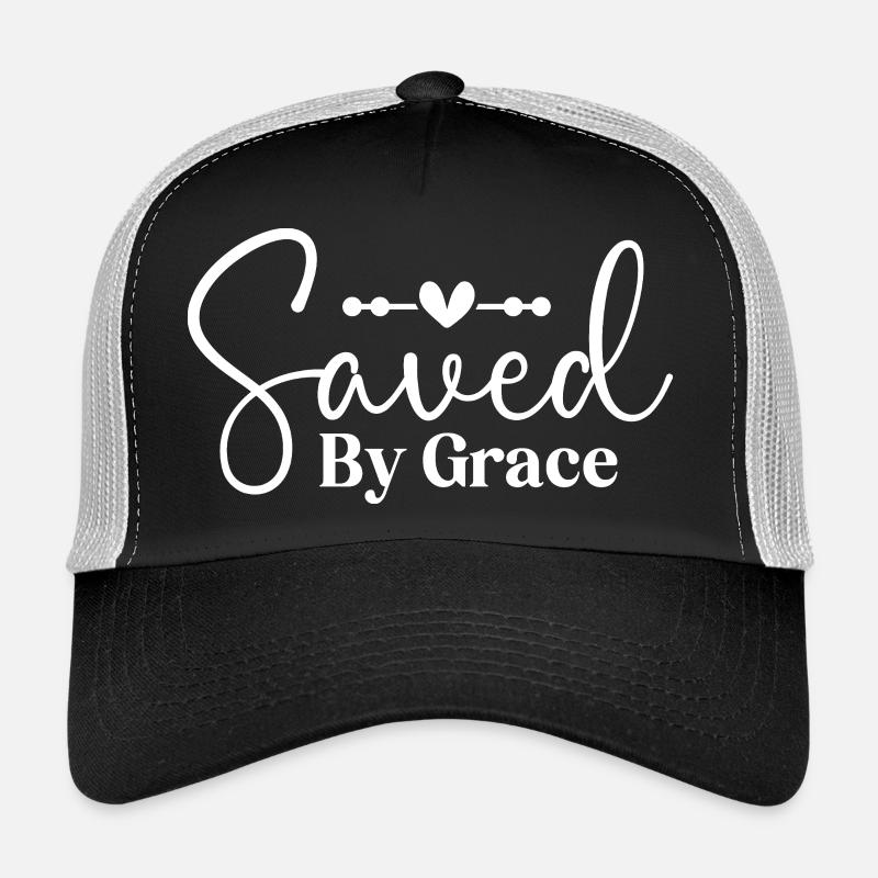 Gerettet durch Gnade - Trucker Cap - Schwarz/Steingrau