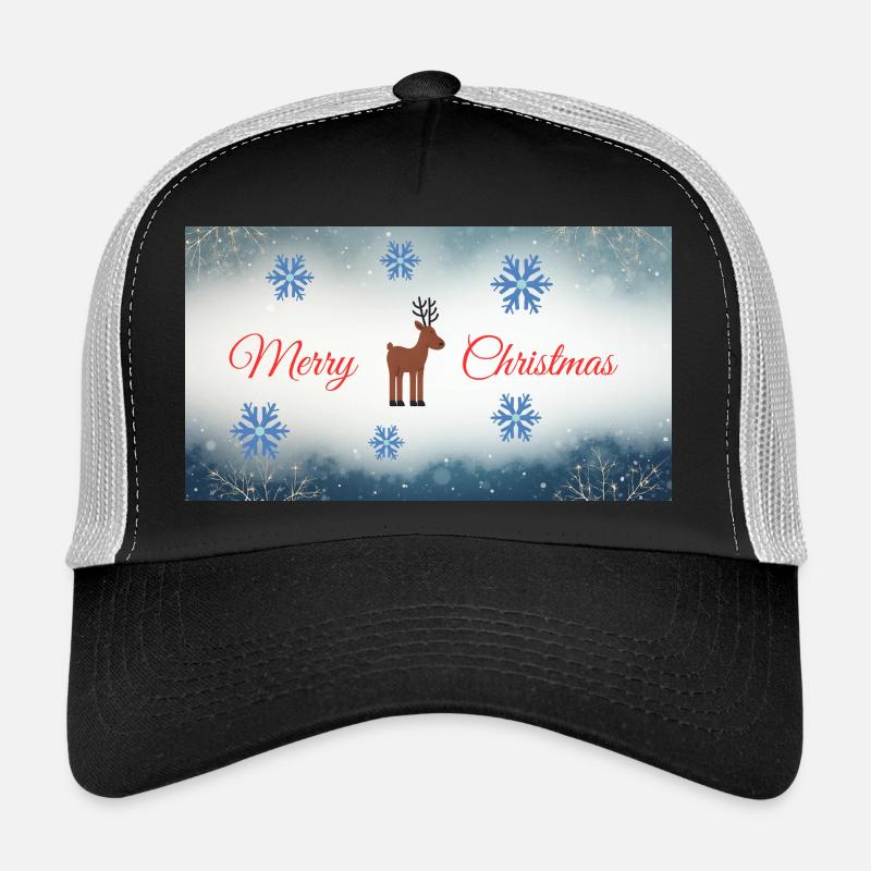 Motif de cerf de Noël avec flocons de neige Casquette trucker 