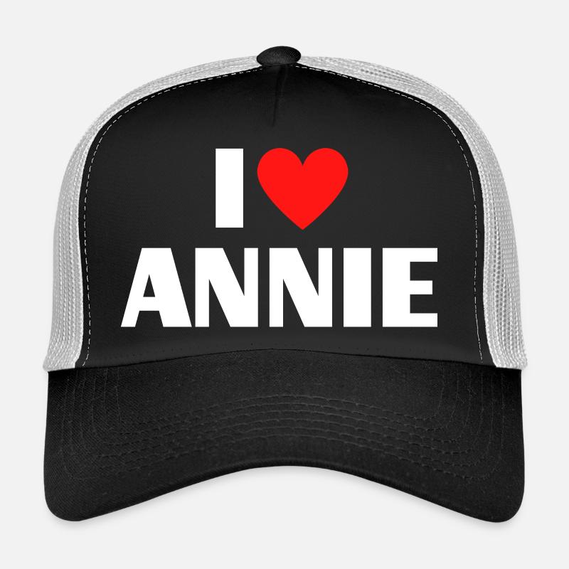 I Love Annie Red Heart Retro Statement Trucker Cap