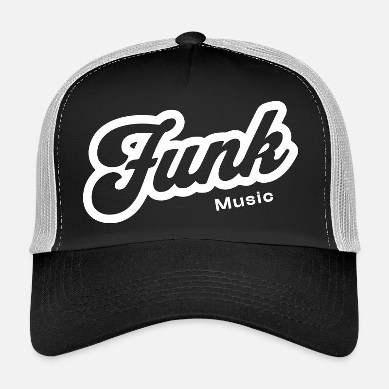Logo du script rétro de la musique funk Casquette trucker 