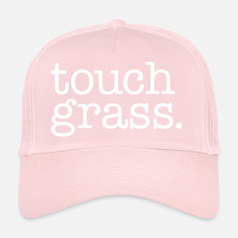 Touch grass white Trucker Cap