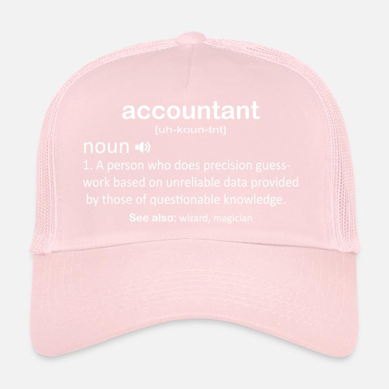 Comptable en noir et blanc Humour Bureau de fautes de frappe Fun Casquette trucker 
