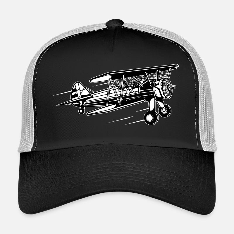 Flieger / Airplane 01_schwarz weiß Trucker Cap