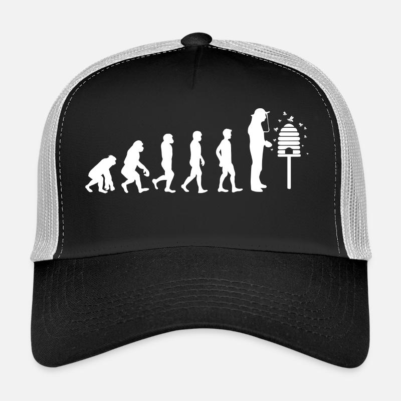 T-Shirt Geschenk - Imker Evolution - Trucker Cap - Schwarz/Steingrau