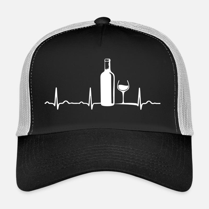 ECG HEARTLINE WINE / WINE BOTTLE / WEINGLAS White Trucker Cap