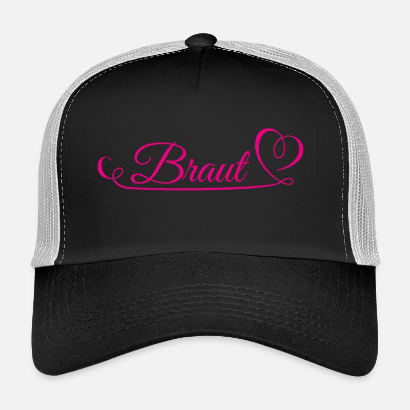 Braut mit geschwungenem Herz - Trucker Cap - Schwarz/Steingrau