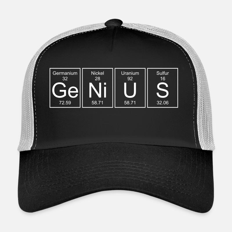 Genie - Genius (Periodic Table Style) - Trucker Cap - Schwarz/Steingrau