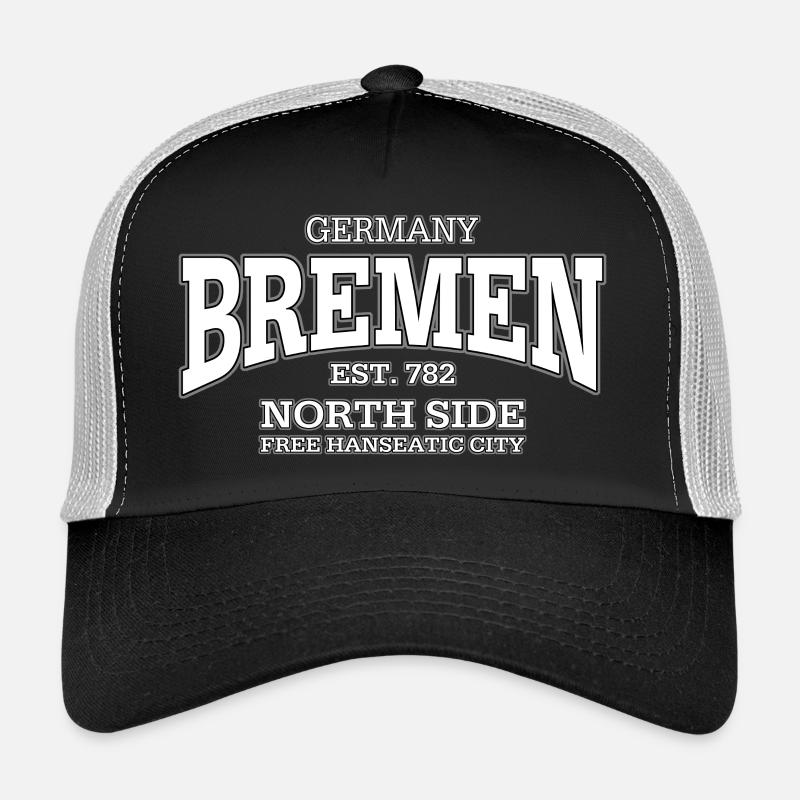 Brême (blanc) - Casquette trucker  - noir/gris pierre