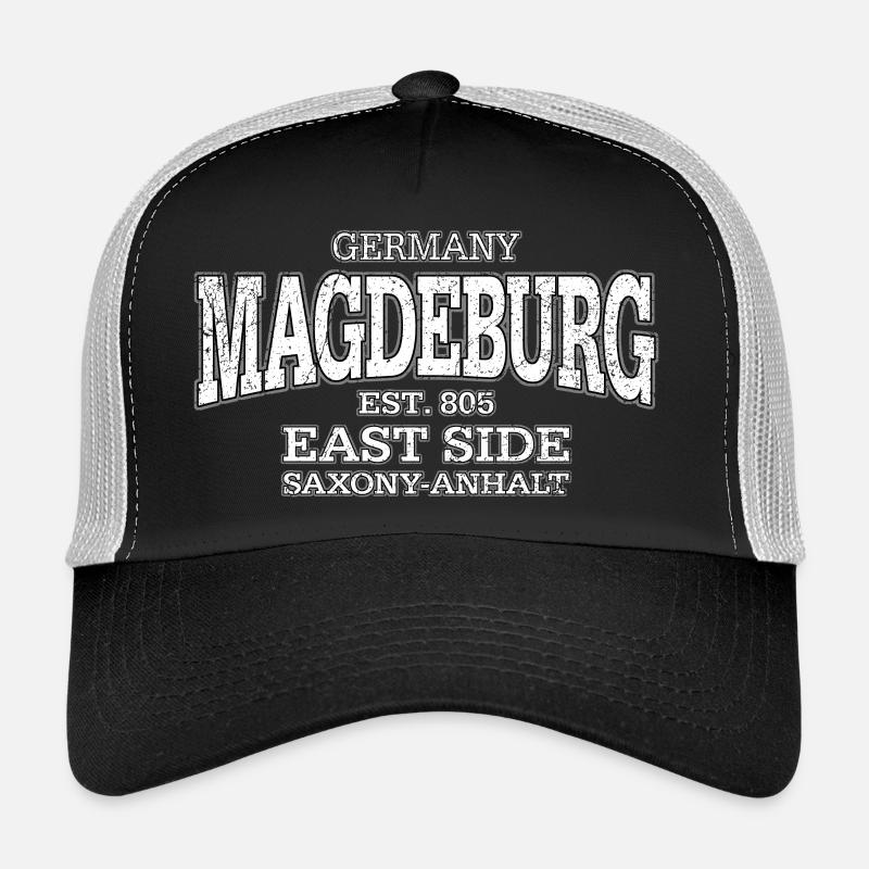 Magdeburg white (oldstyle) - Trucker Cap - Schwarz/Steingrau