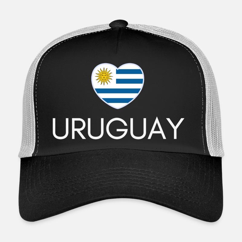 Herz mit uruguayischer Flagge, ich liebe Uruguay Trucker Cap