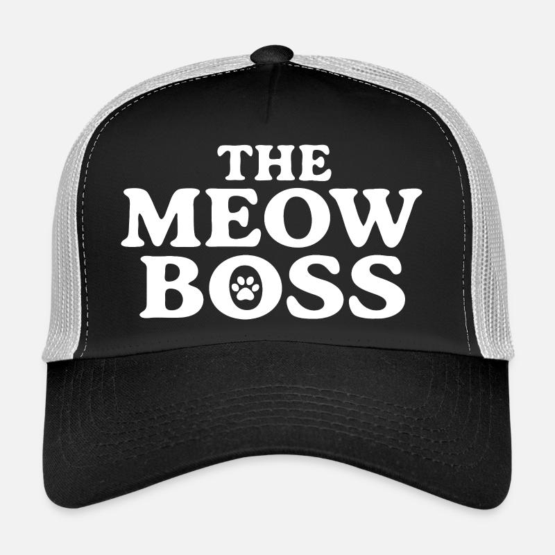 The Meow Retro Serif Design Trucker Cap