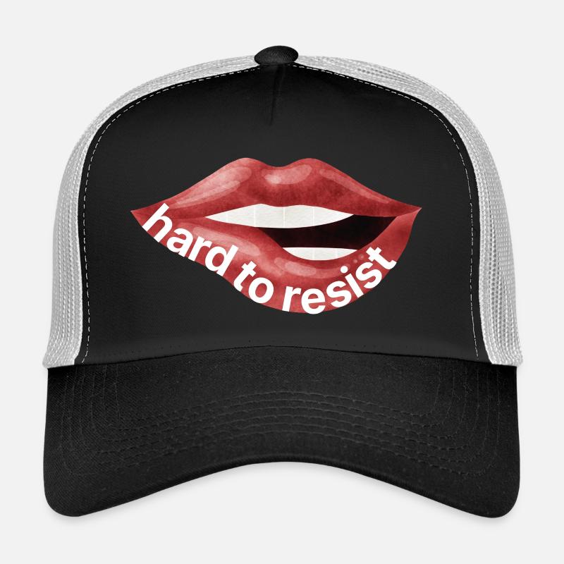 Difficile à résister – Illustration des lèvres rouges Casquette trucker 