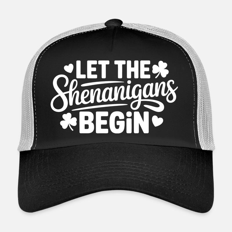 Shenanigans Begin: Playful Phrase Tee Trucker Cap