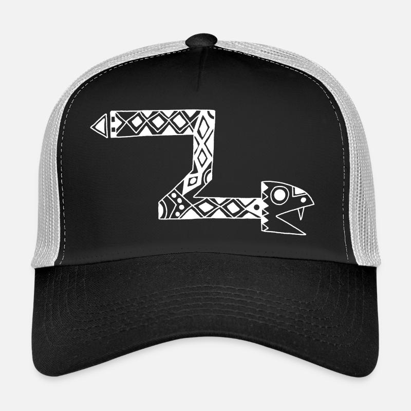 Serpent totem blanc Casquette trucker 