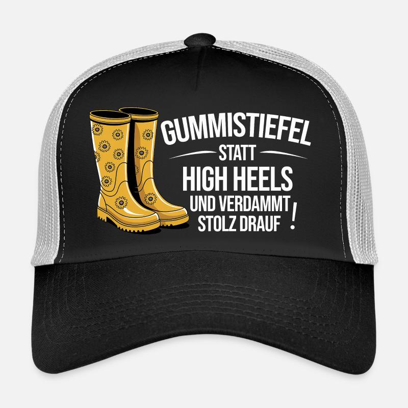 Gummistiefel statt High Heels - Trucker Cap - Schwarz/Steingrau
