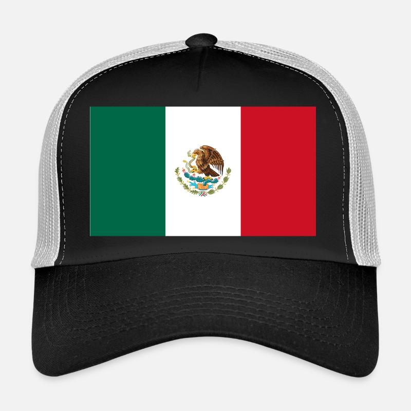 Mexiko, Fahne, Flagge, Mexico - Trucker Cap - Schwarz/Steingrau