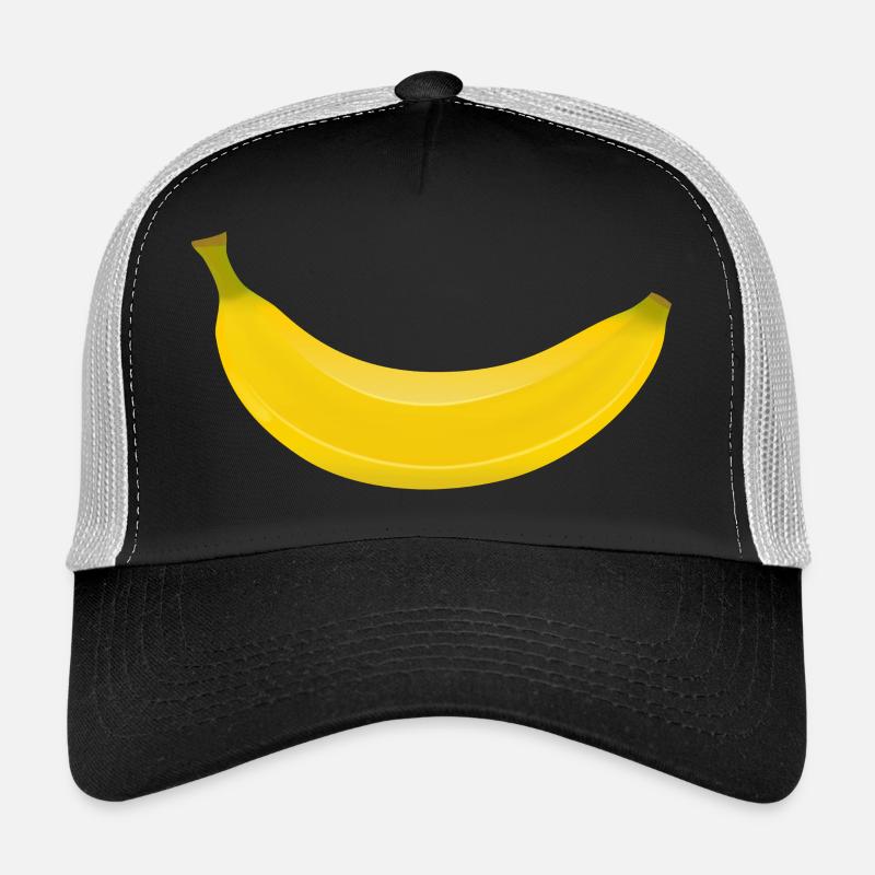 Banane Frucht Essen Geschenkidee - Trucker Cap - Schwarz/Steingrau