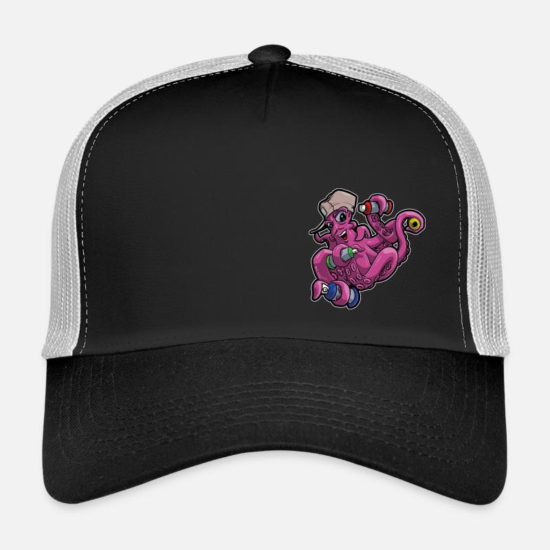 🐙 Graffiti Octopus. Motif cool, style de caractère Casquette trucker 
