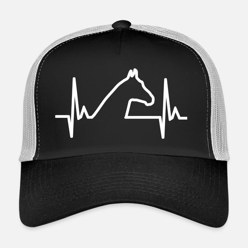 Ich liebe Pferde (Herzschlag) - Trucker Cap - Schwarz/Steingrau