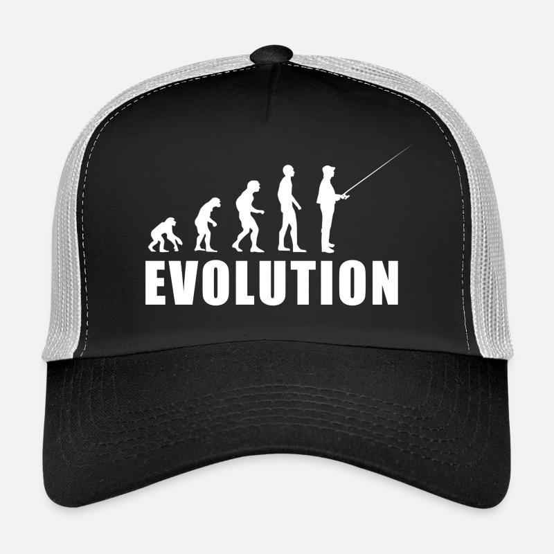 EVOLUTION Fischer Angler Geschenk - Trucker Cap - Schwarz/Steingrau