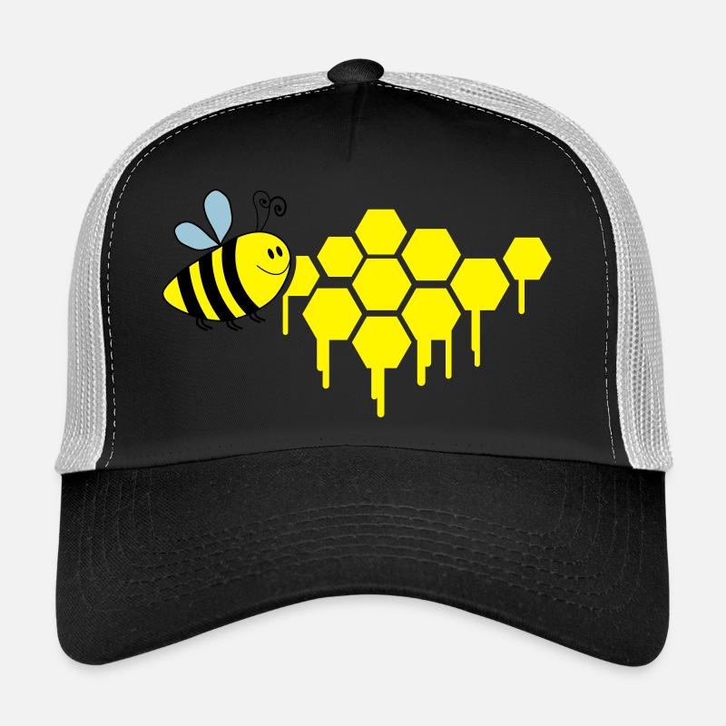 honigwaben_biene_02 - Trucker Cap - Schwarz/Steingrau