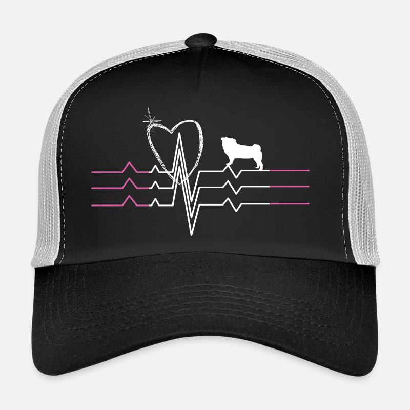 Mops Liebe - Trucker Cap - Schwarz/Steingrau
