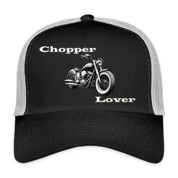 Chopper Lover weiß - Trucker Cap - Schwarz/Steingrau - Vorne