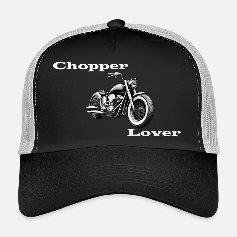 Chopper Lover weiß - Trucker Cap - Schwarz/Steingrau