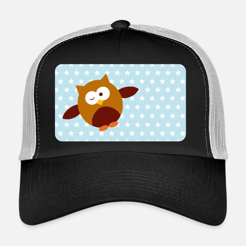 Lustige Eule mit Sternchen blau | personalisierbar Trucker Cap