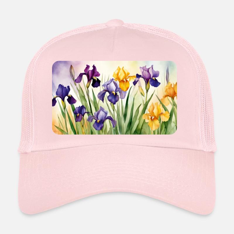 Iris Romantiques - Aquarelles Casquette trucker 