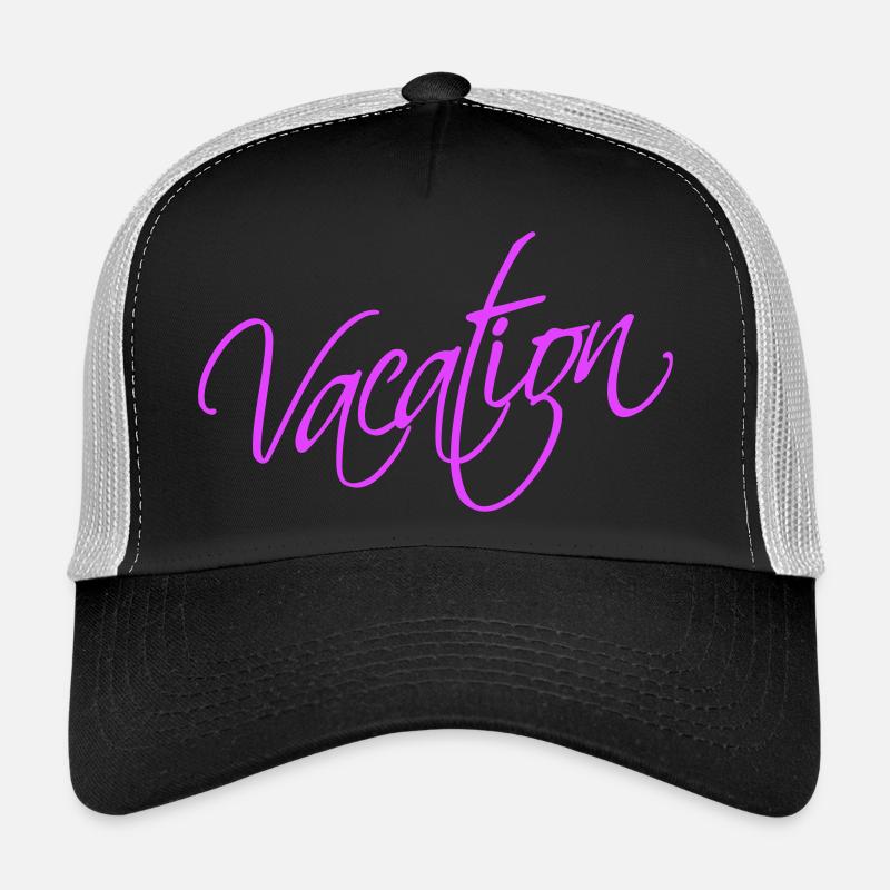 vacances disant texte île plage lettrage logo Casquette trucker 