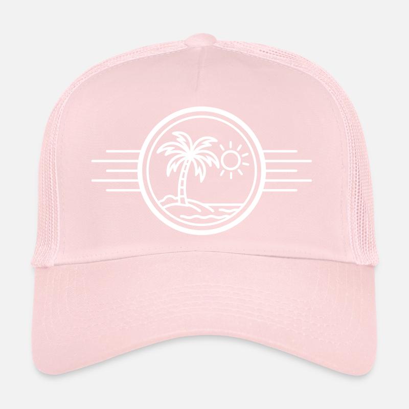 Beach Palm Trees Ocean Trucker Cap