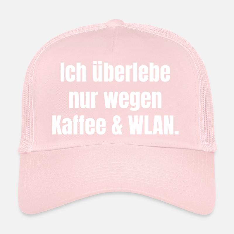 Humorous Coffee Wi-Fi Message Trucker Cap