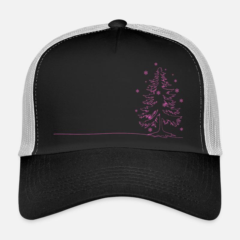 Pink Lines Christmas Tree Sketch - Trucker Cap - black/stone grey