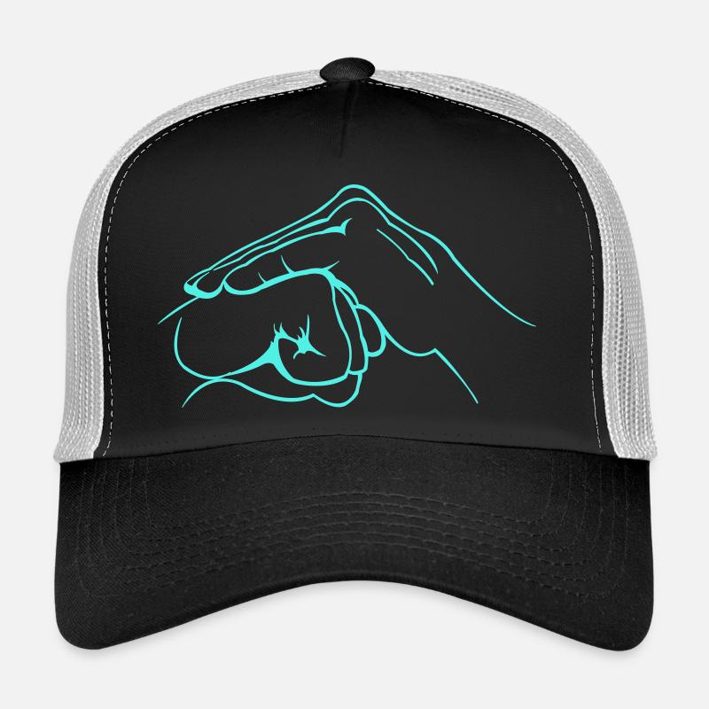 Poignée de main en turquoise néon Casquette trucker 