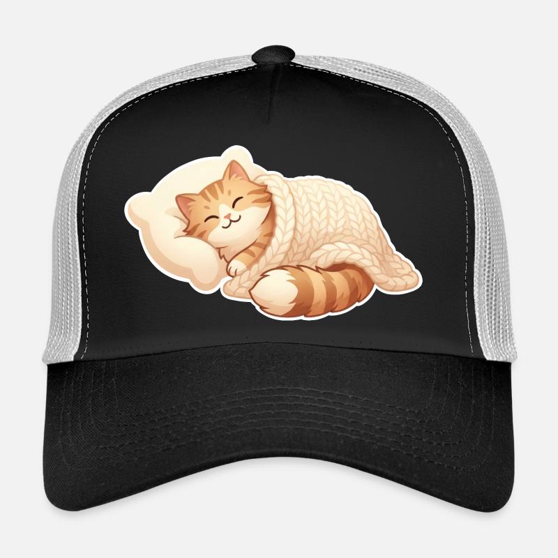 Le chat dort Casquette trucker 