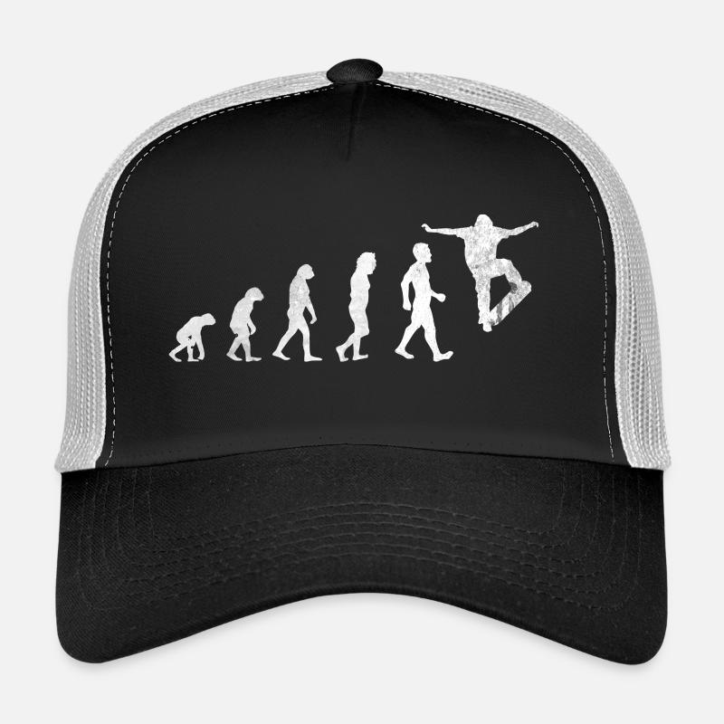 Skateboarder Skater Longboard Geschenk Evolution - Trucker Cap - Schwarz/Steingrau