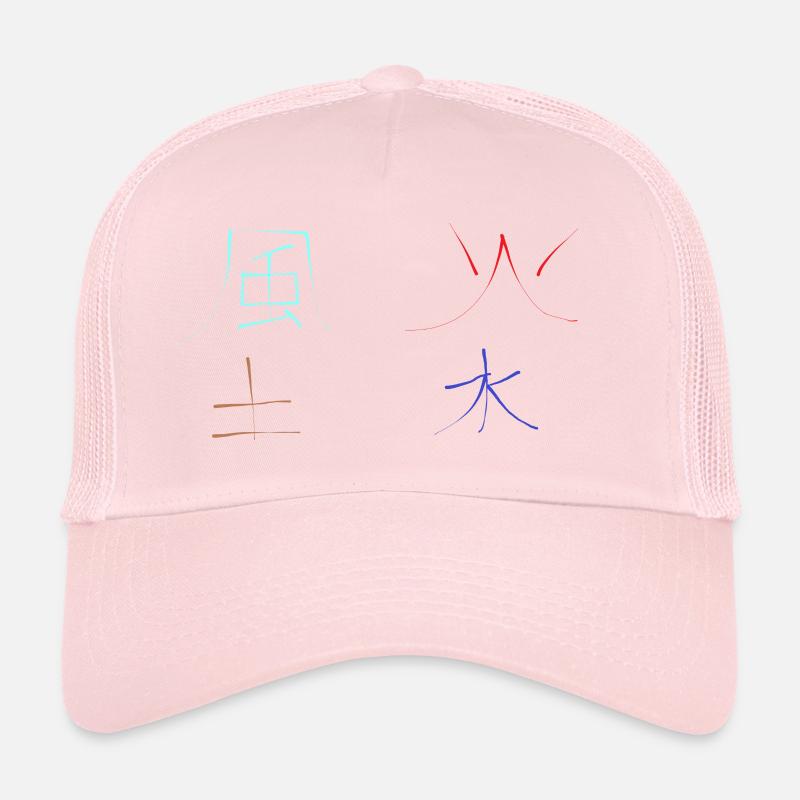 les 4 éléments sur japonais Casquette trucker 