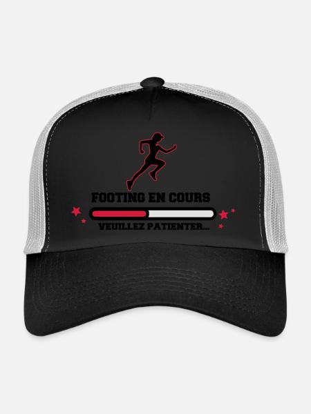 FOOTING EN COURS WOMAN - Casquette trucker  - noir/gris pierre - Devant