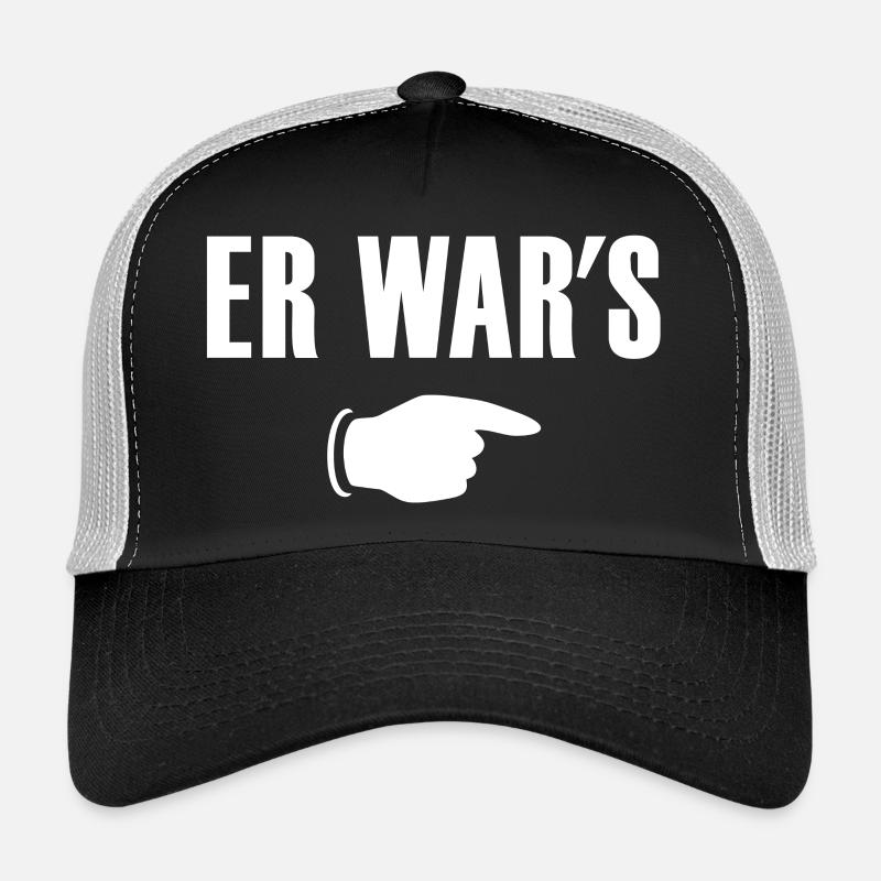 Er war's. Er wars. Er war es. - Trucker Cap - Schwarz/Steingrau
