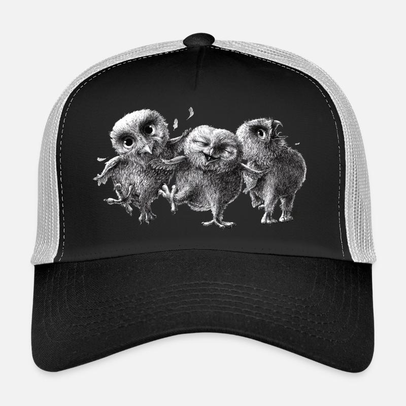 drei glückliche eulen - Trucker Cap - Schwarz/Steingrau