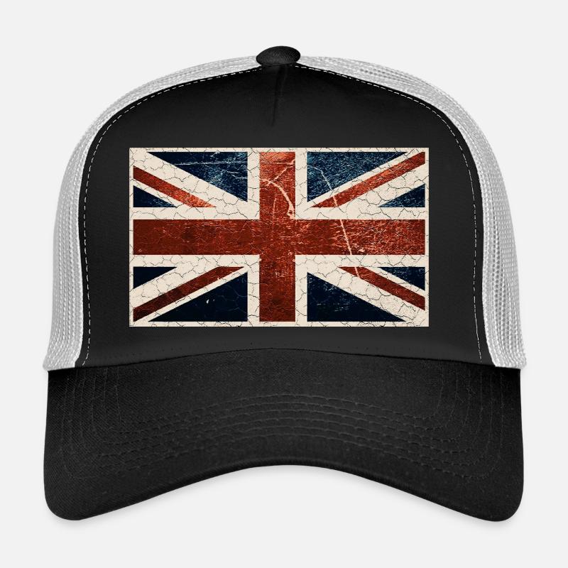 Drapeau anglais - Casquette trucker  - noir/gris pierre