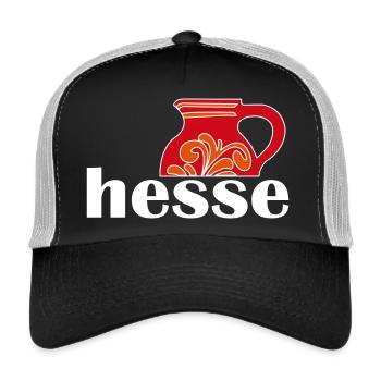 Ebbelwoi, Apfelwein, Hessisch - Trucker Cap - Schwarz/Steingrau - Vorne