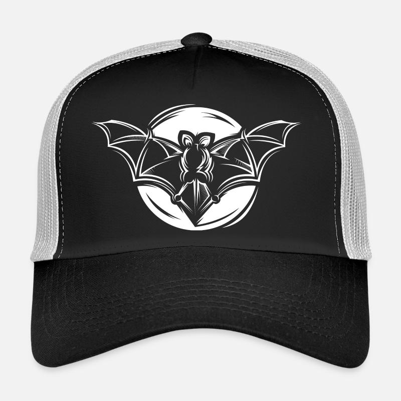 Bat Symbol Moon Illustration Icon Graphic Trucker Cap