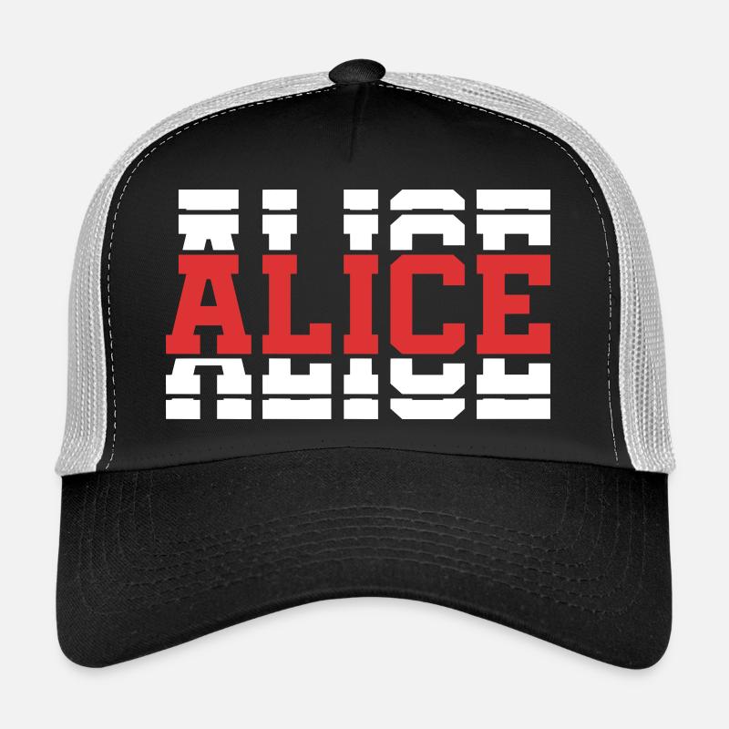 T-Shirt Alice T-Shirt Geschenkidee gestapelter Text Trucker Cap